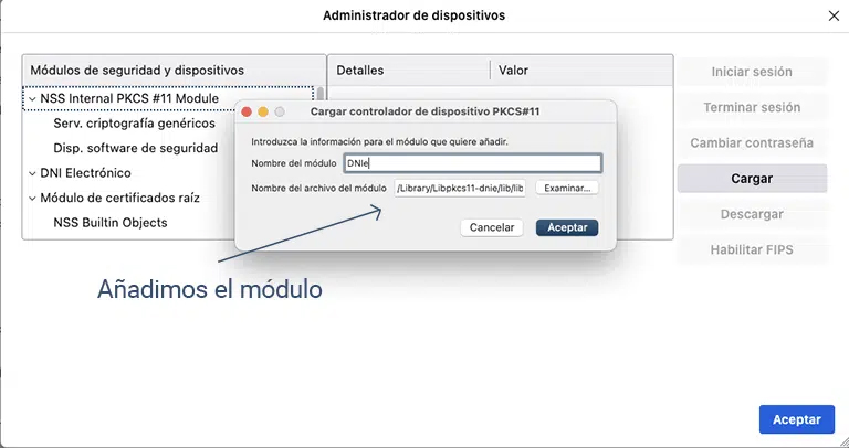 Cargar modulo pkcs11