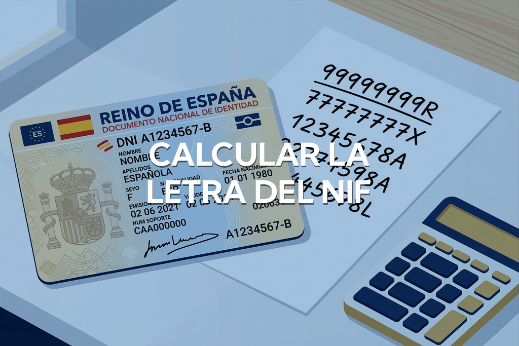 Calcular la letra del NIF: algoritmo y tabla completa